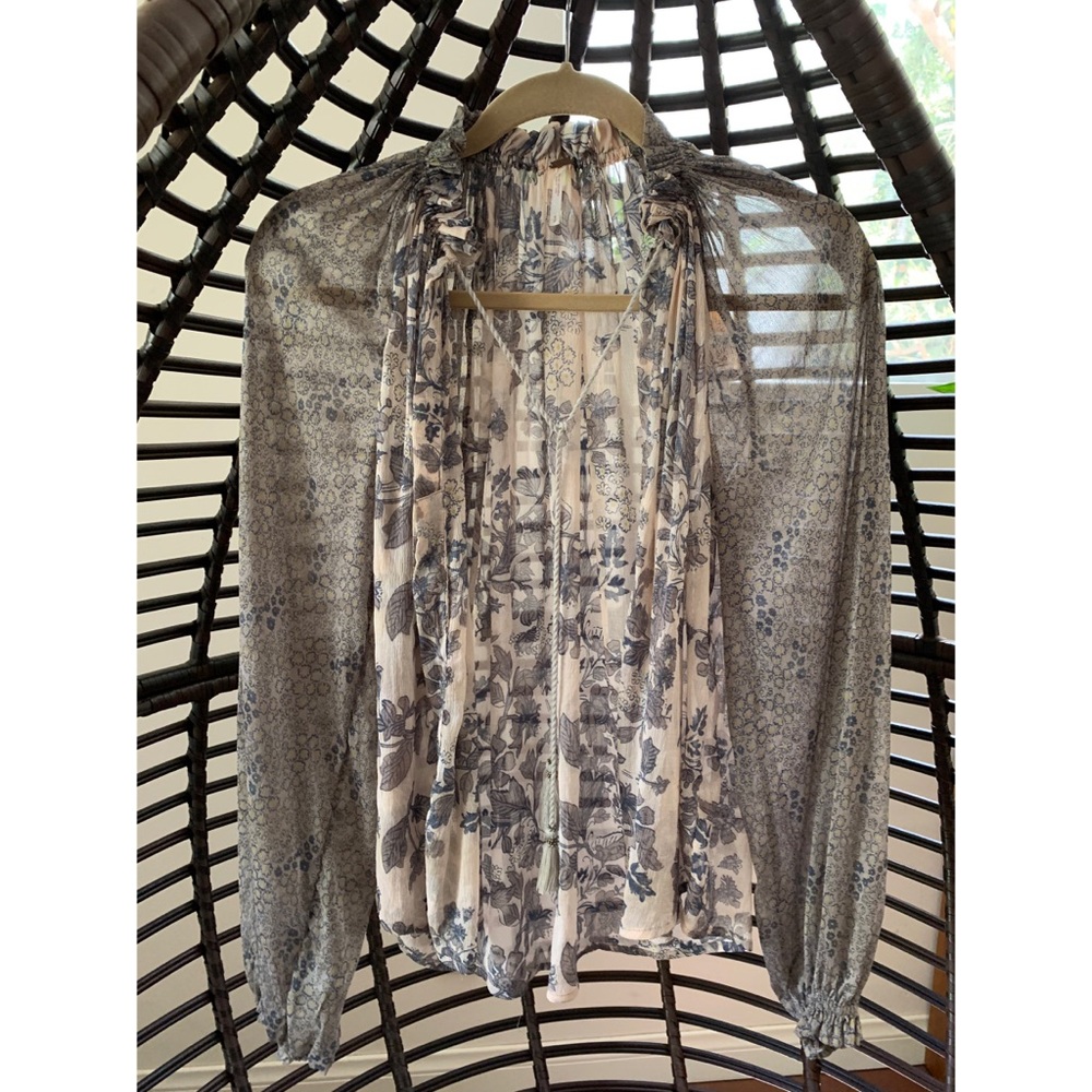 Free people billowy cape/ button down boho blouse